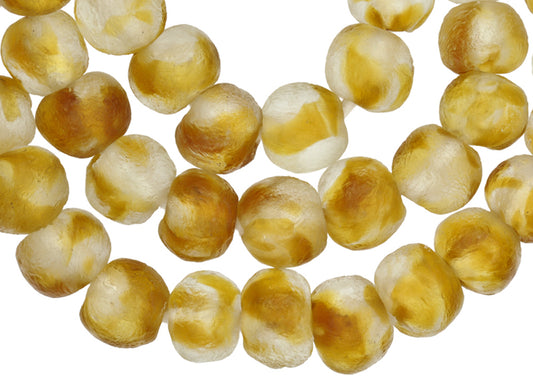 Translucent Krobo Glass Beads - Handmade Ghana Trade Beads - alternate view