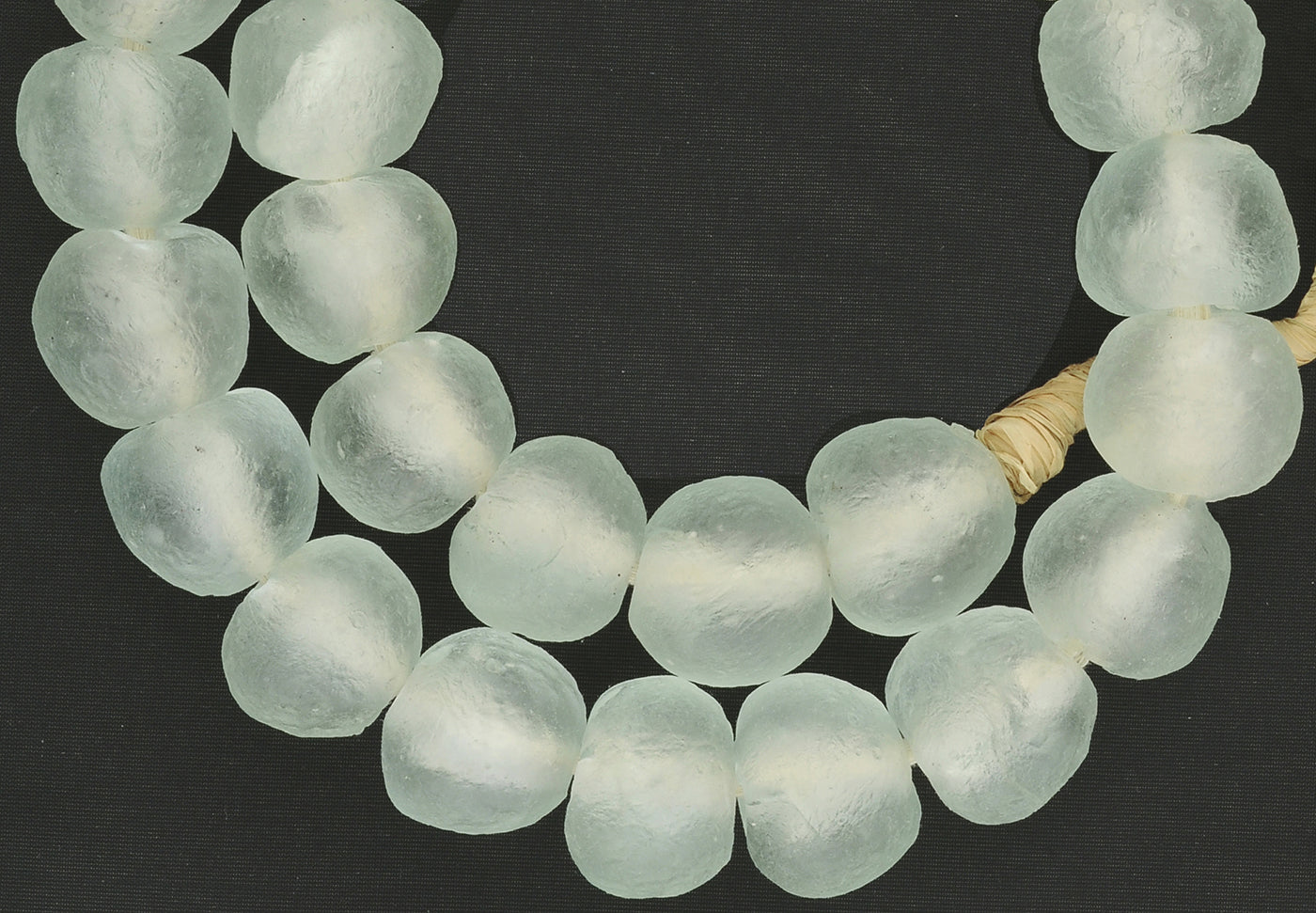 Handmade X-Large Translucent Krobo Glass Beads - 23-24Mm - close-up