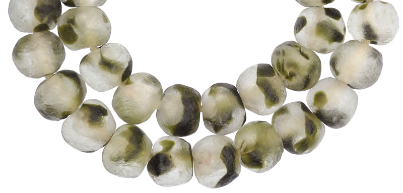 X-Large Multicolored Krobo Powder Glass Beads, 21-22Mm, Ghana - alternate view