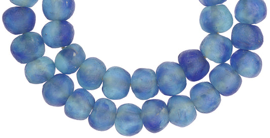 X-Large Multicolored Krobo Glass Beads - 16-17Mm, Ghana Trade Beads - alternate view