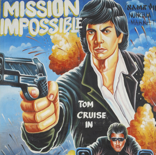 Mission Impossible Ghanaian Movie Poster - 58"X41" Hand-Painted Art - alternate view