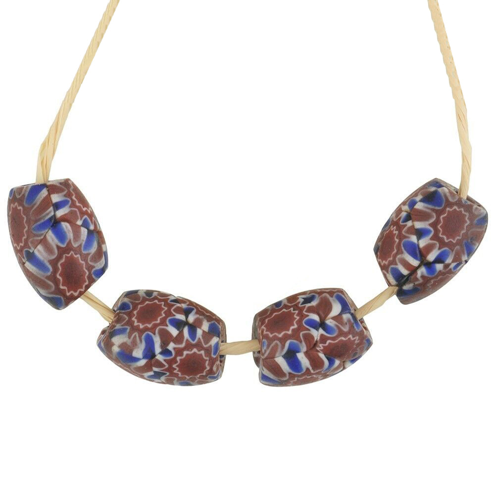 Rare Antique Oval Millefiori Venetian Mosaic Trade Beads