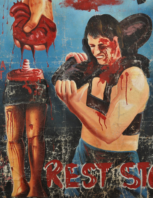 Rest Stop Movie Poster - Authentic Hand-Painted Ghanaian Art - alternate view