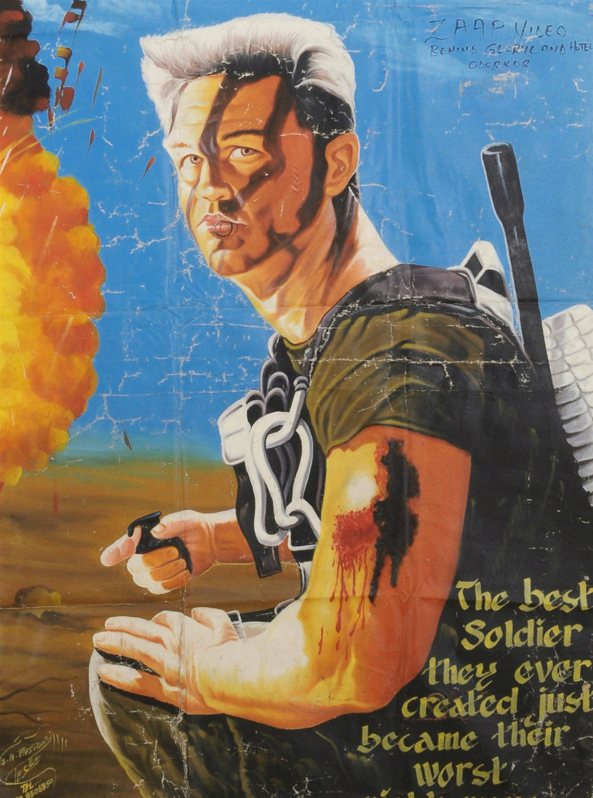 Unique Soldier Movie Poster - Hand Painted In Ghana Kurt Russell - alternate view