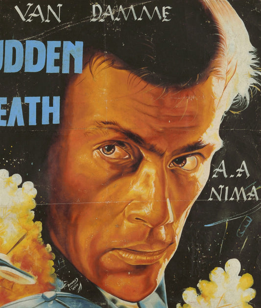 Sudden Death Van Damme Movie Poster - Hand-Painted In Ghana - alternate view