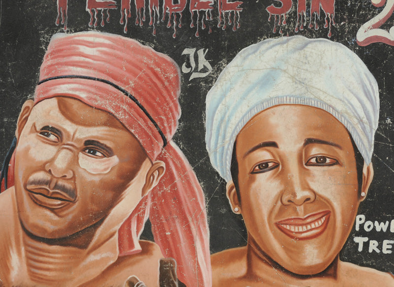 Terrible Sin 2 Movie Poster - Hand-Painted Ghanaian Artwork - close-up