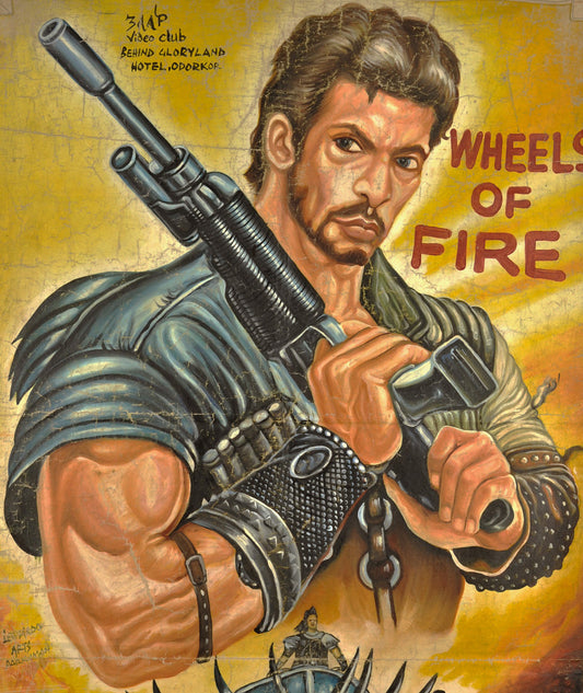 Wheels Of Fire Movie Poster - Hand-Painted Ghanaian Art - alternate view