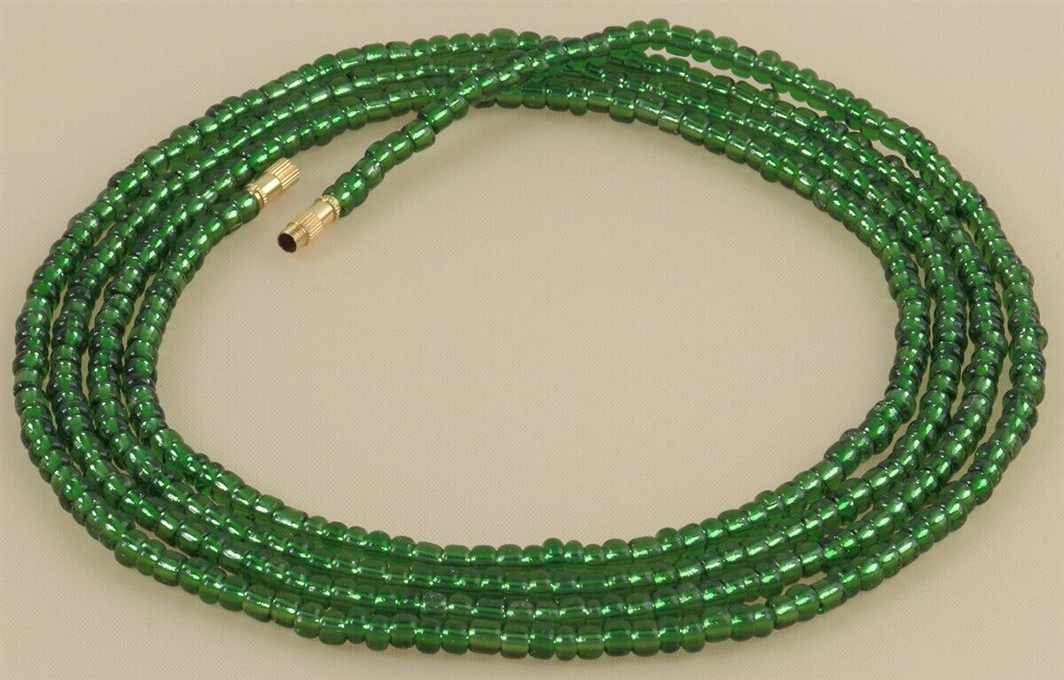Screw Clasp Light Olive Green African Waist Beads Handmade in Ghana