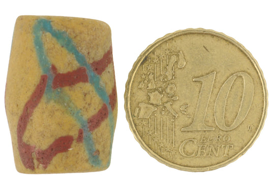 Rare Old Akoso Powder Glass Bead – 21 × 15 mm Krobo Trade Bead