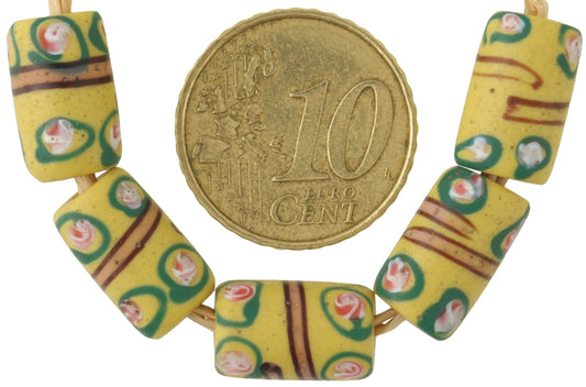 Antique "Eye" Venetian Lampwork Glass Trade Beads - 13X8Mm African Beads - alternate view