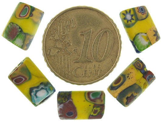 Rare Antique Banded Multimurrine Venetian Millefiori Mosaic Glass Trade Beads - alternate view