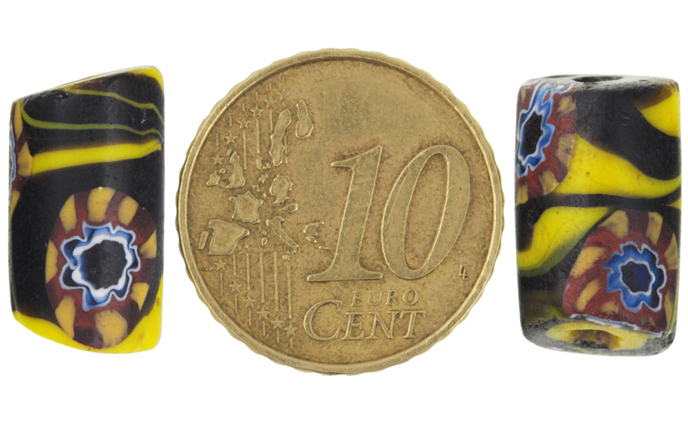 Rare Antique Venetian Millefiori African Trade Beads, 17X10Mm Pair - alternate view