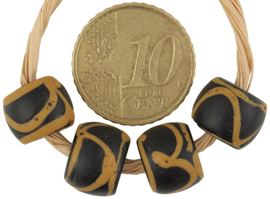 Rare Antique "Rattle Snake" Fancy Venetian Lampwork Glass Trade Beads - alternate view