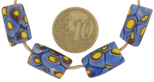 Antique Venetian Millefiori Mosaic African Trade Beads 16-17Mm - alternate view