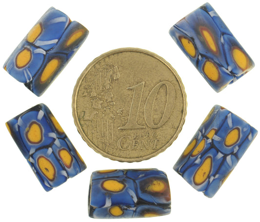 Antique Venetian Millefiori Mosaic Glass Trade Beads 13-14Mm - Rare Find - alternate view