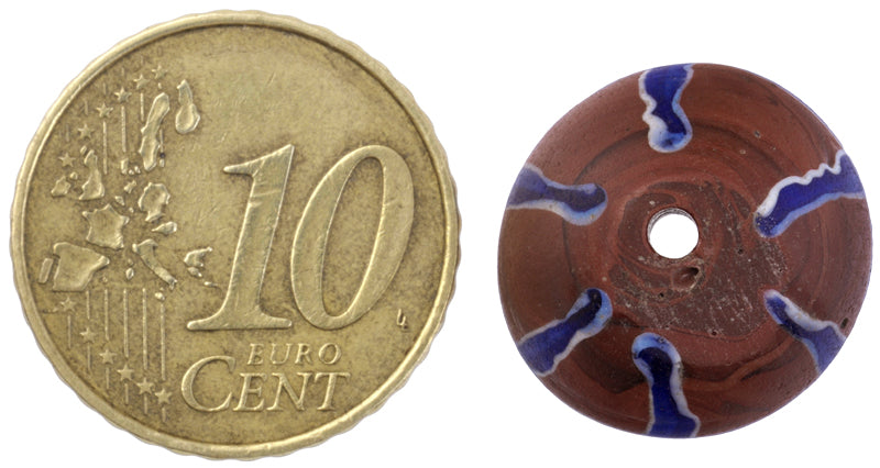 Rare Old Bicone "King" Venetian Wound Glass African Trade Bead - alternate view