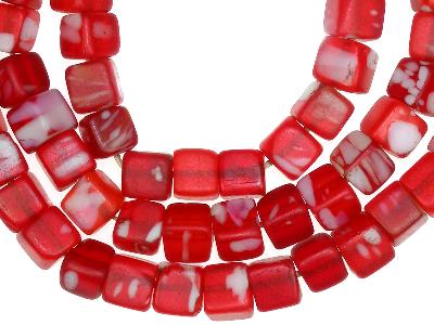 Vintage Translucent Cube Czech Glass Trade Beads, 9X9Mm - alternate view