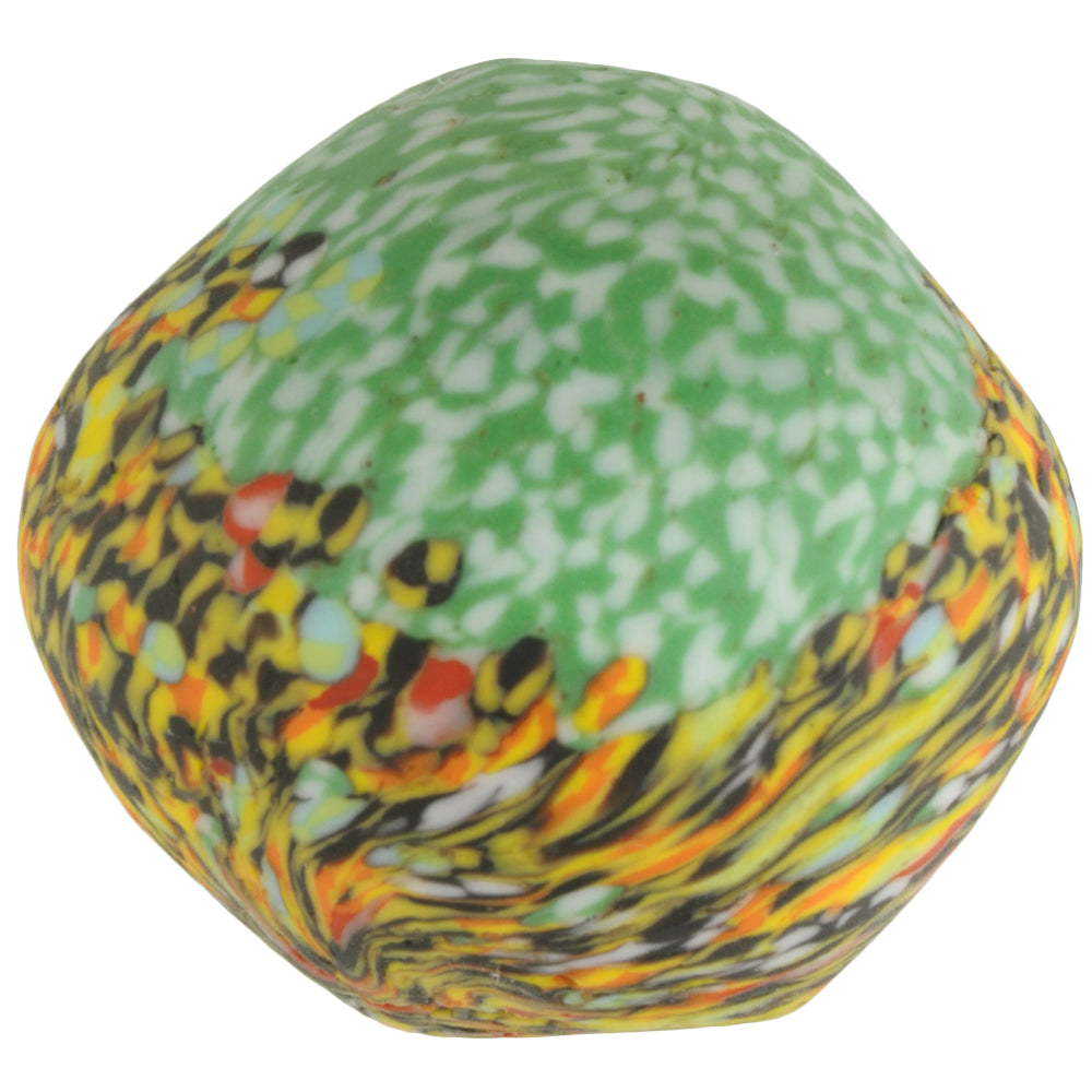 Large Bicone Recycled Glass Bead From Ghana - 35 X 37 Mm - horror scene artwork