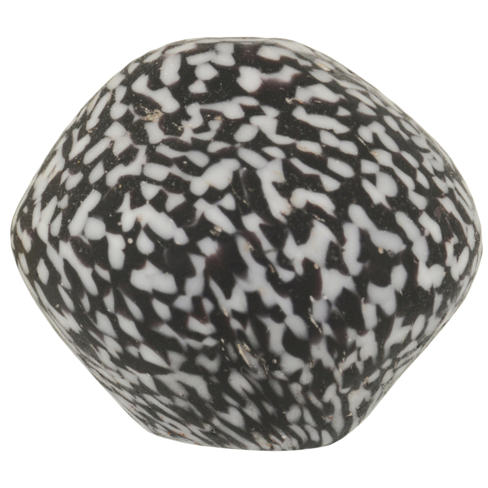 Large African Bicone Glass Bead, Recycled Seed Beads, Chevron Decor