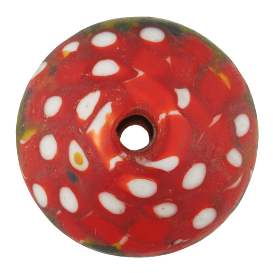 Large Bicone Recycled Glass Bead - Ghana Krobo Trade Beads - alternate view