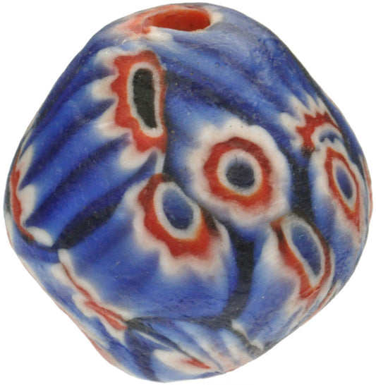 Large African Trade Bicone Bead - Recycled Ghana Glass Beads - alternate view