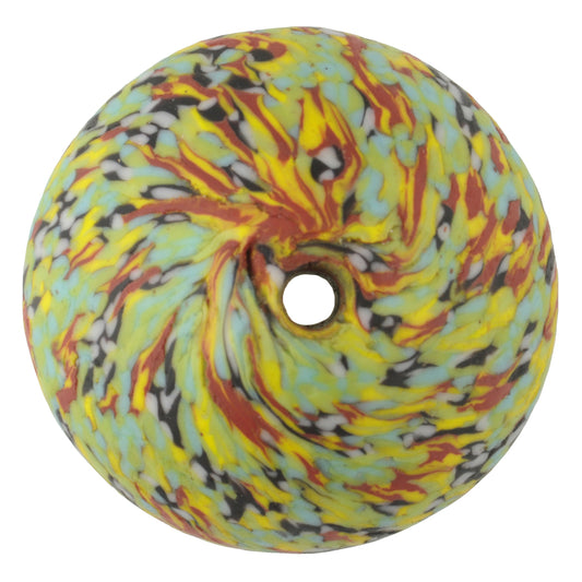 Large African Bicone Trade Beads - Recycled Ghana Glass Beads - alternate view