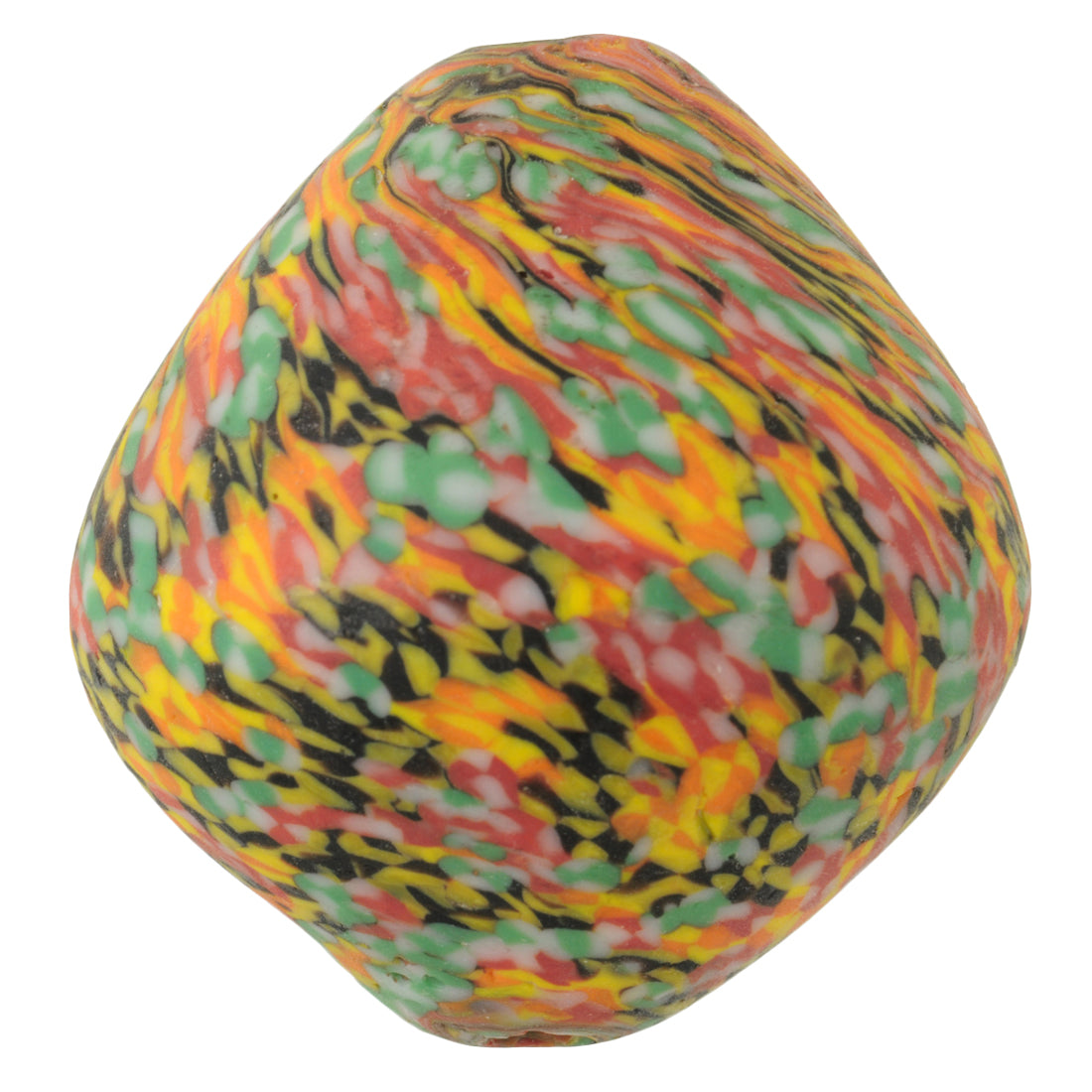 Large Bicone African Trade Bead - Recycled Ghana Glass Bead
