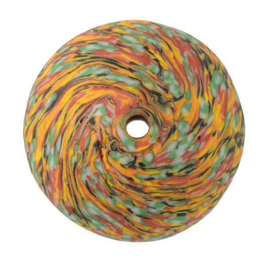 Large Bicone African Trade Bead - Recycled Ghana Glass Bead - alternate view