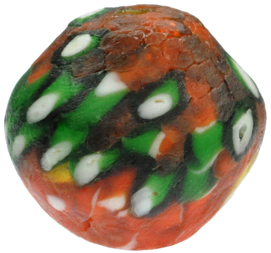 Large Bicone African Trade Bead - Recycled Ghana Glass Bead - alternate view
