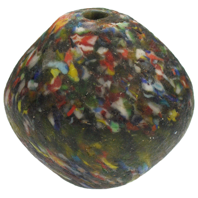 Large African Bicone Recycled Glass Beads From Ghana