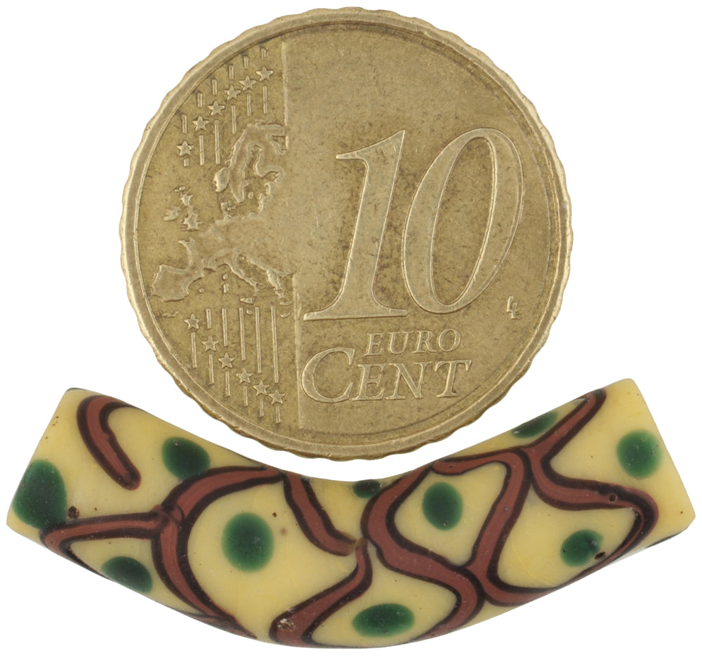 Rare "Rattle Snake" Fancy Venetian Elbow Lampwork African Trade Bead - alternate view