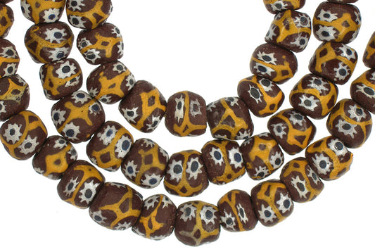 African Powder Glass Beads - Krobo Glass, 9Mm, Venetian Eye Style - alternate view