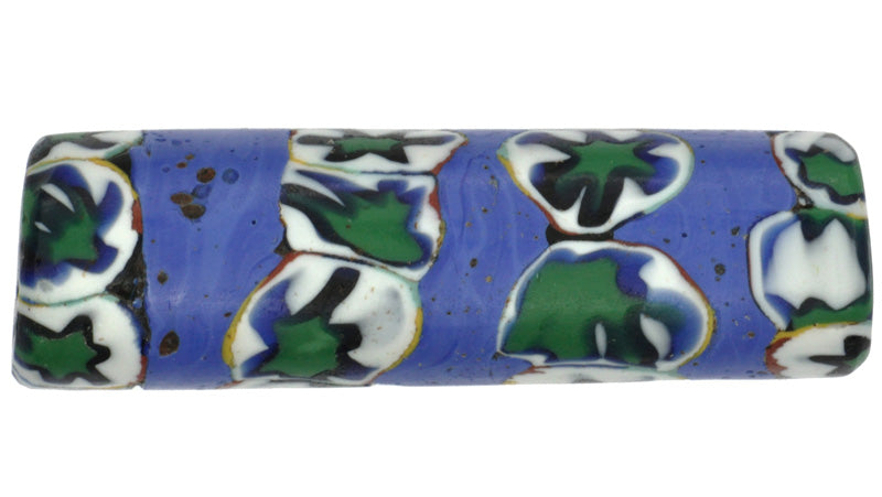 Antique Banded Millefiori Venetian Mosaic Glass Trade Bead, Large 43Mm - close-up