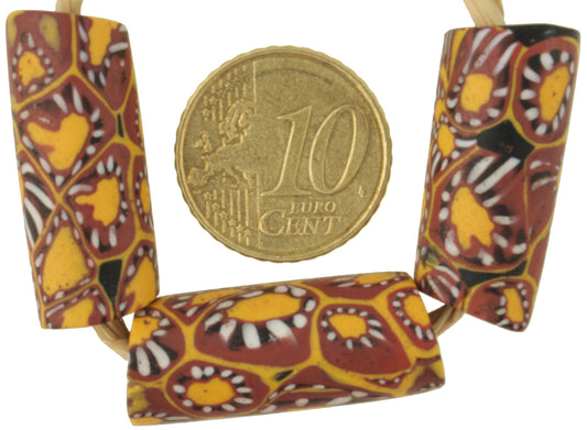 Antique Large Venetian Millefiori Mosaic Glass Trade Beads, African Trade - alternate view