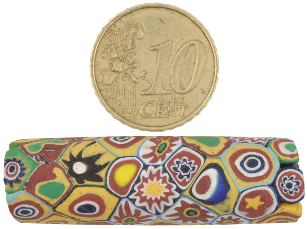 Rare Antique Large Multimurrine Venetian Millefiori Mosaic Trade Bead - 47Mm - alternate view