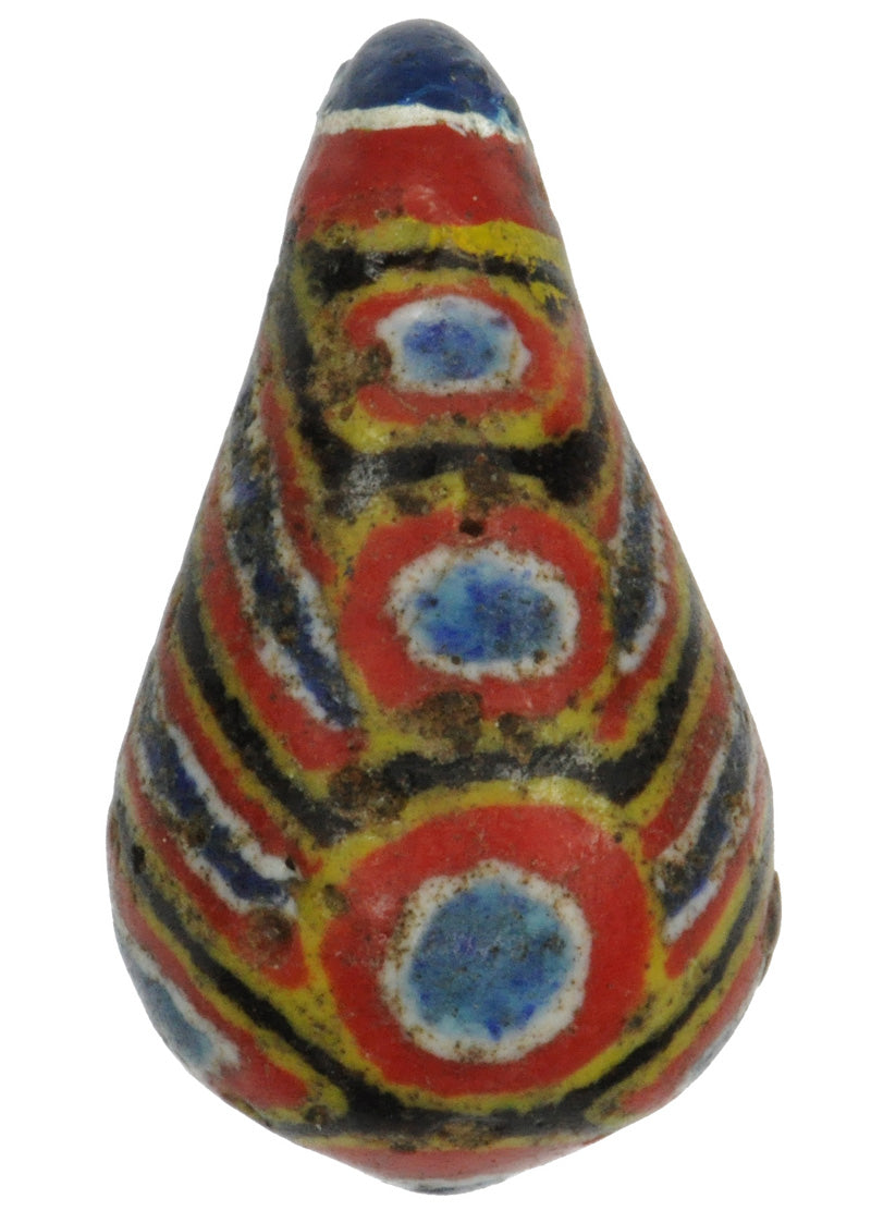 Large Old Polychrome Kiffa African Glass Trade Bead 25Mm - product focus