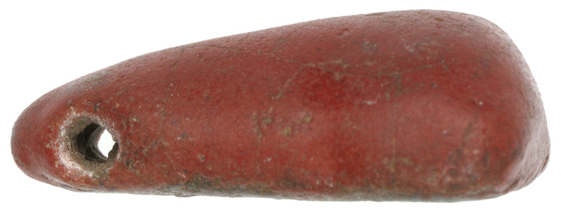Rare Large Red Kiffa Bead - Authentic African Glass Trade Bead - close-up