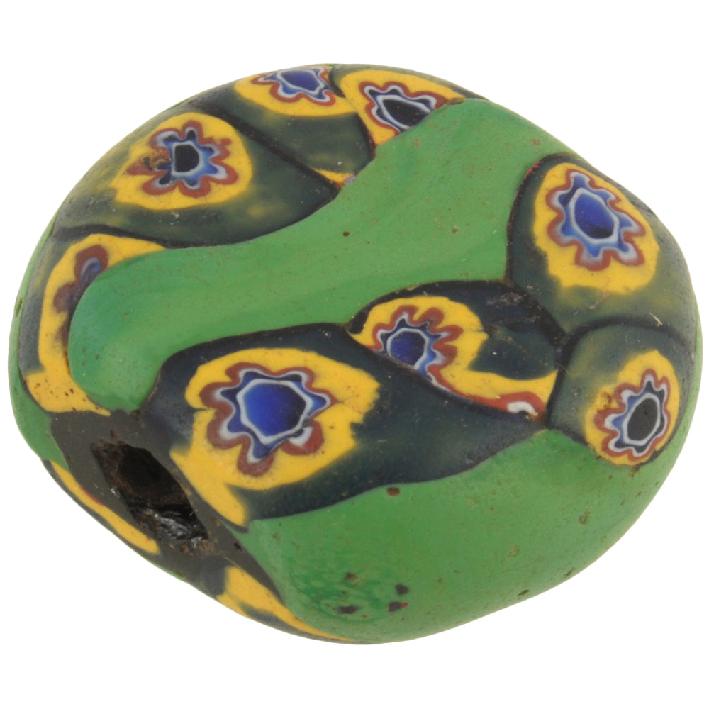 Antique Tabular Millefiori Venetian Mosaic Glass Trade Bead - Rare African Trade Bead