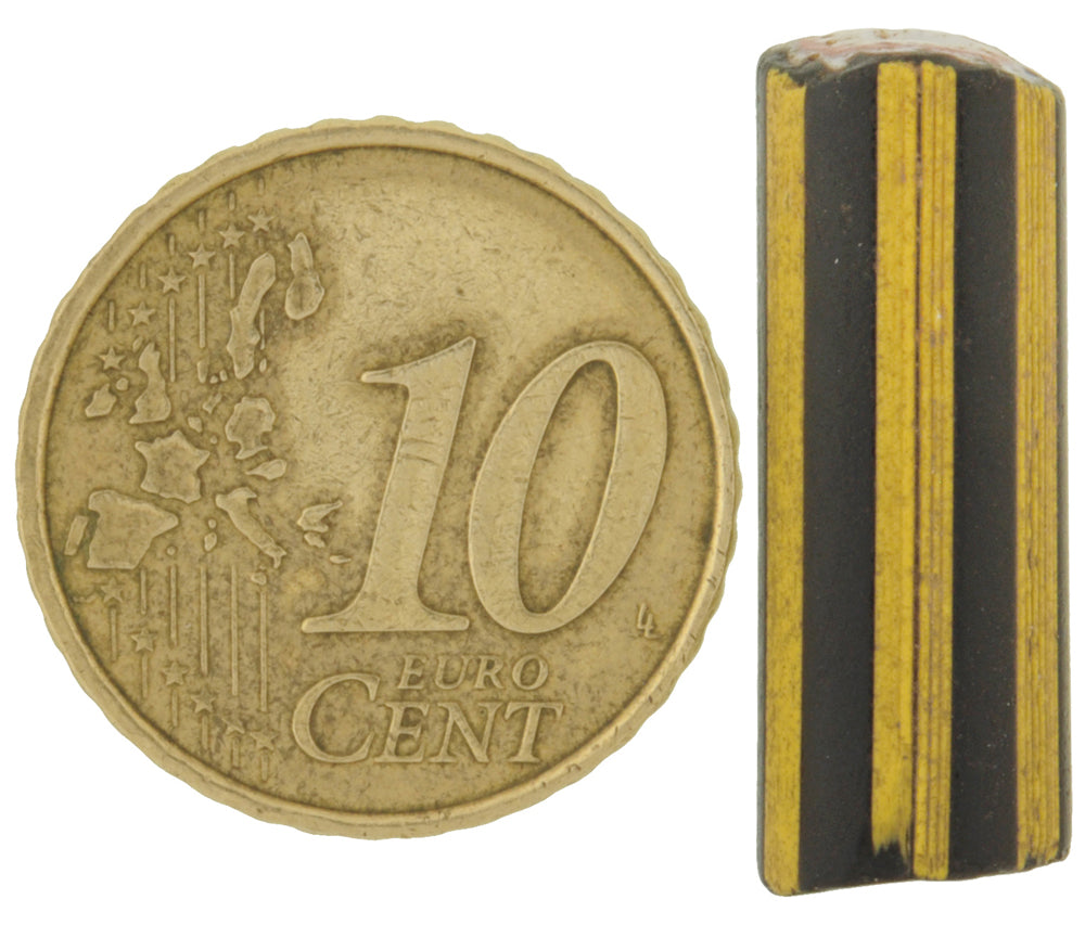 Yellow Jacket Chevron Bead | Rare Large 4 Layer Venetian Trade Glass - close-up