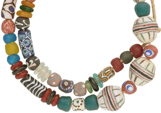 African Trade Beads - Krobo Recycled Glass Beads, 9-21Mm Strand - alternate view