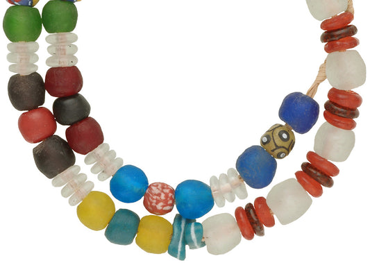 Mixed Recycled Krobo Glass Beads Strand - African Trade Beads 10-17Mm - alternate view