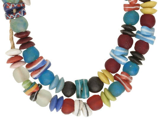 Colorful African Trade Beads - Krobo Powder Glass Strand 12-20Mm - alternate view