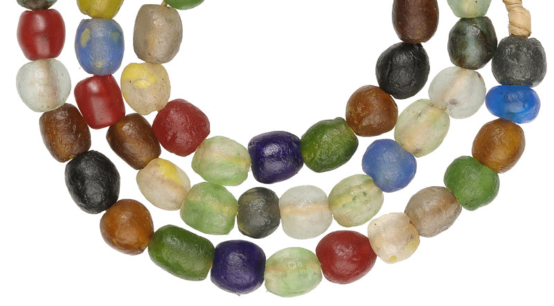 African Trade Beads: Handmade 10-12Mm Recycled Krobo Glass Beads - alternate view