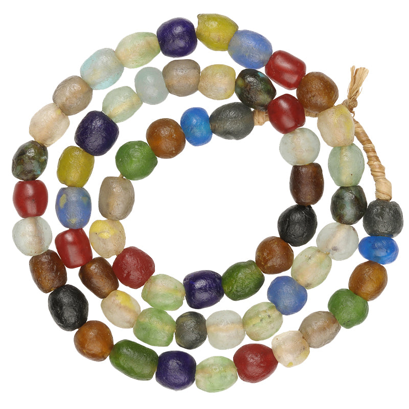 African Trade Beads: Handmade 10-12Mm Recycled Krobo Glass Beads