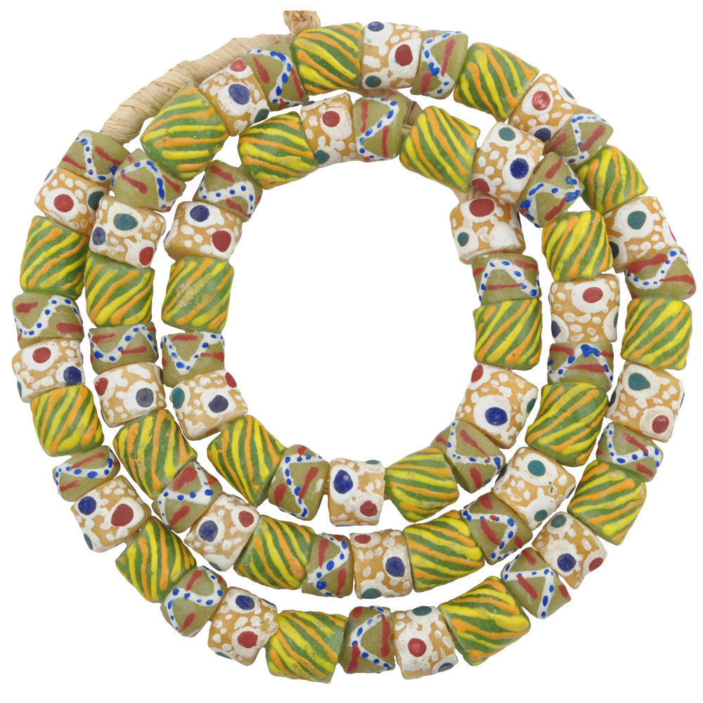 New Powder Glass Beads From Ghana - African Trade Beads, 10-12Mm