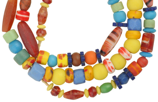 Vintage African Trade Beads: Old Bohemian Czech Glass Strand - alternate view