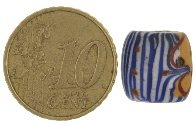 Rare Antique Oval Fancy Venetian Lampwork Bead - African Trade Bead - zoomed-in detail