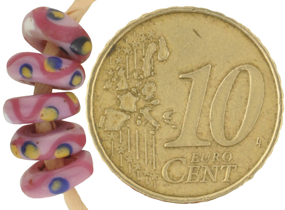 Rare Old Pink "Pineapple" Venetian Glass Trade Beads - African Lampwork, 8Mm - alternate view