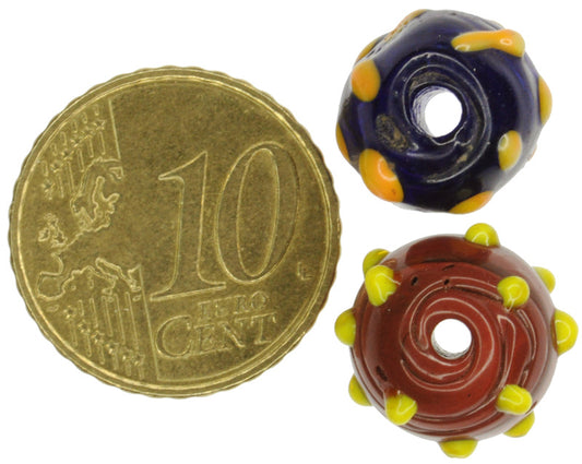 Rare Old Venetian "Eye" Wound Glass Trade Beads - Antique African Trade - alternate view