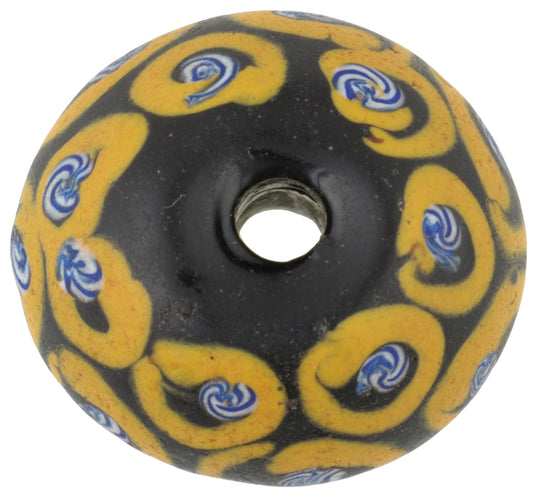Rare Black Bicone "King" Venetian Glass African Trade Bead, Lampwork - alternate view
